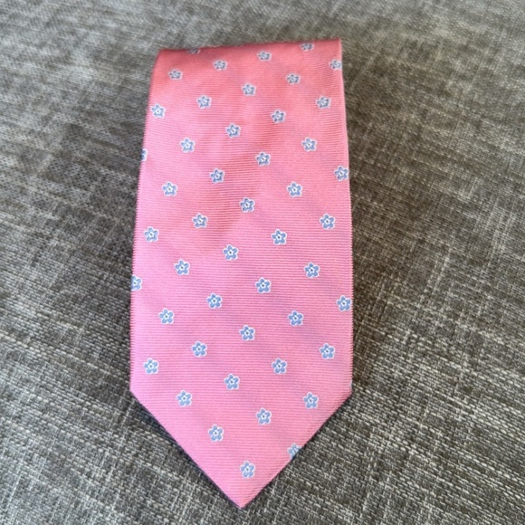 Brooks Brothers Pink and Blue Silk Tie with Polka Dots - Picture 1 of 7
